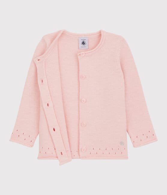 Cardigan en tricot bébé rose MINOIS