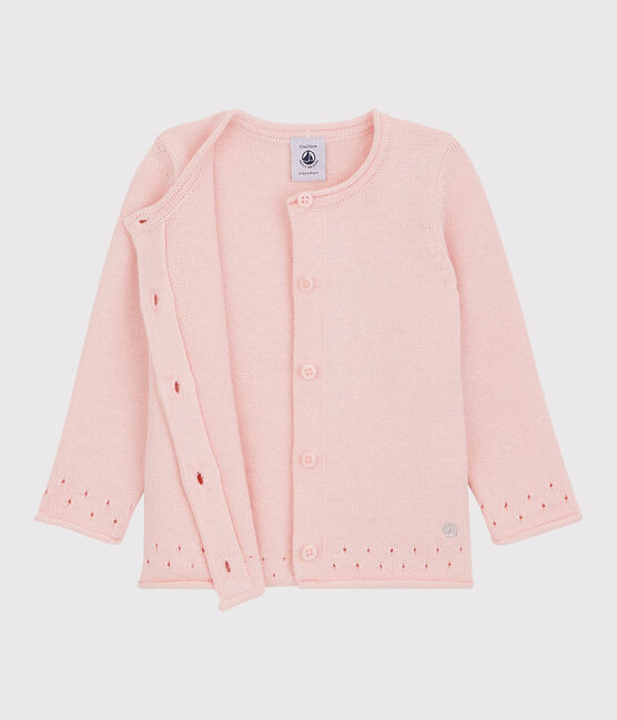 Cardigan en tricot bébé rose MINOIS