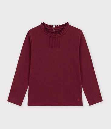 Tee-shirt à col enfant manches longues uni