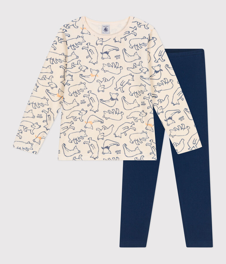 Pyjama en velours enfant bleu/multicouleur