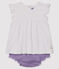 Ensemble deux pièces bébé fille violet REAL/blanc MARSHMALLOW