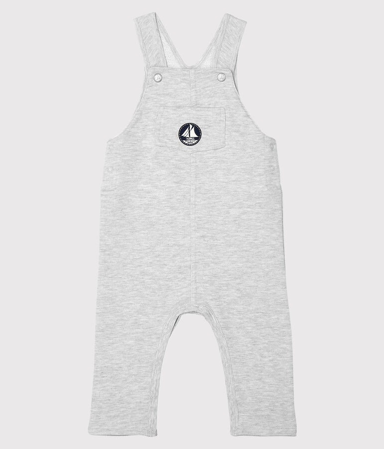Salopette longue b&eacute;b&eacute; gar&ccedil;on unie gris BELUGA
