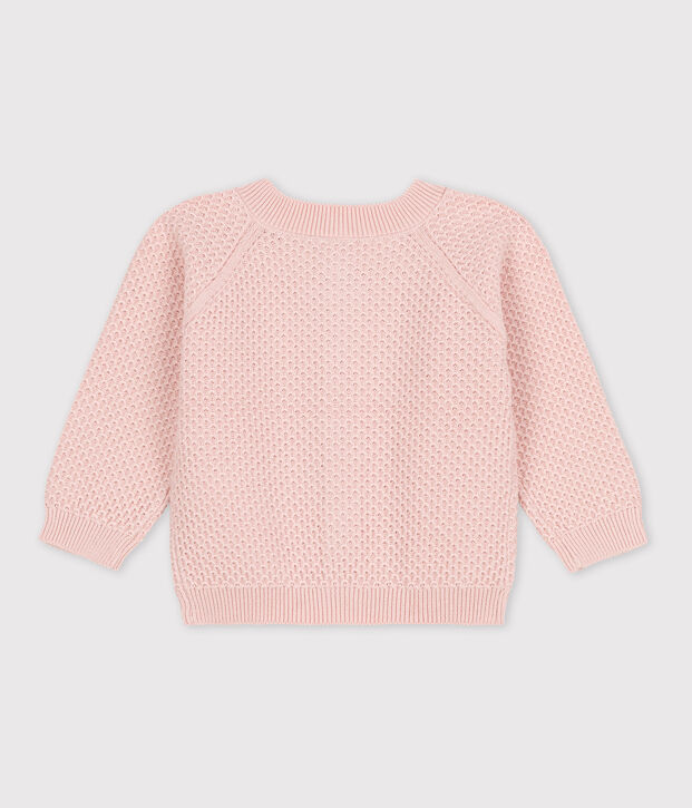 Cardigan b&eacute;b&eacute; en tricot en coton rose