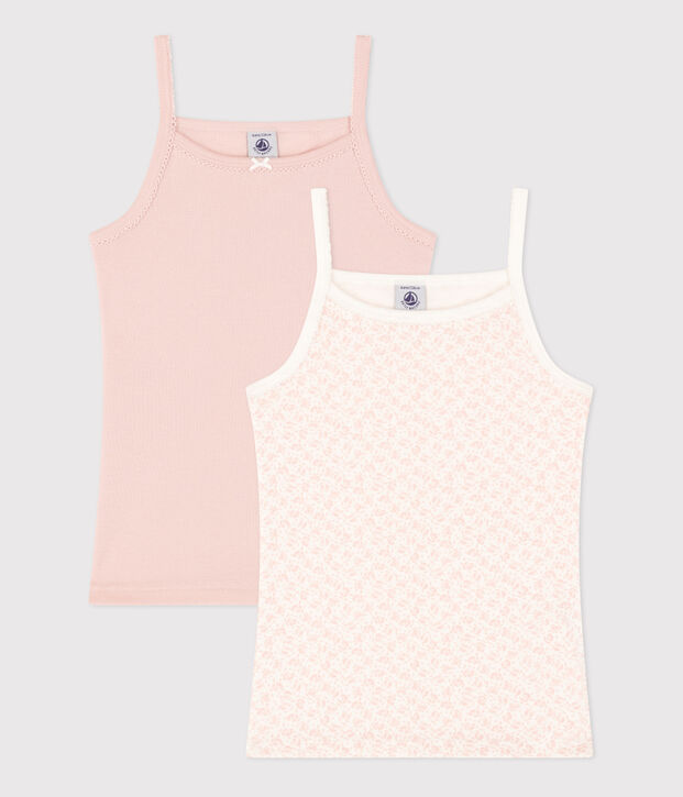 Lot de 2 chemises &agrave; bretelles fleur en coton enfant multicouleur