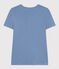 Tee-shirt l'Iconique col V en coton uni femme bleu BEACH