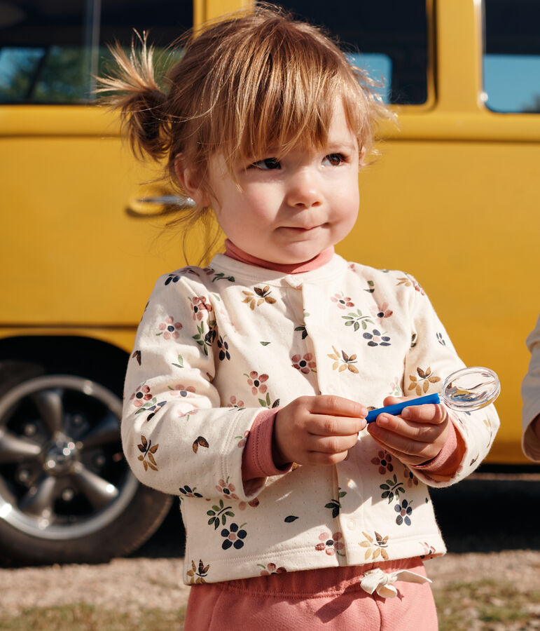 Cardigan en tubique b&eacute;b&eacute; blanc AVALANCHE/ MULTICO
