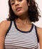 Débardeur L'ICONIQUE en coton Femme beige MONTELIMAR/bleu SMOKING