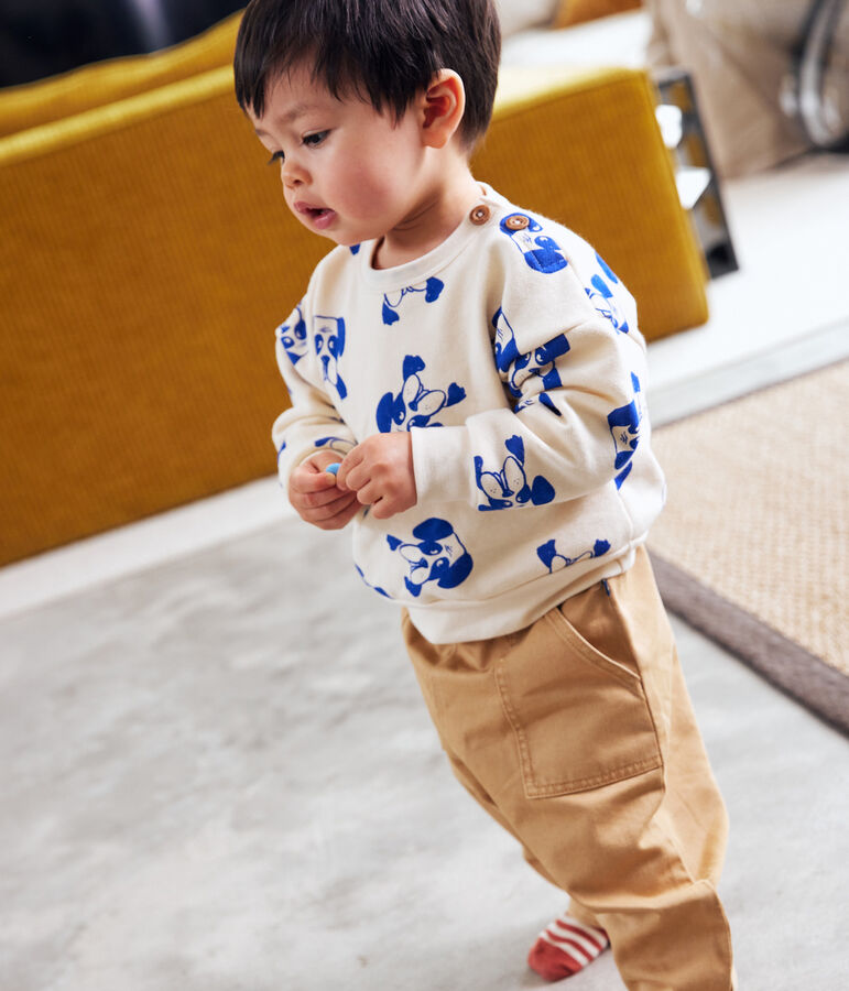 Sweatshirt en molleton imprim&eacute; b&eacute;b&eacute; &eacute;cru/multicouleur