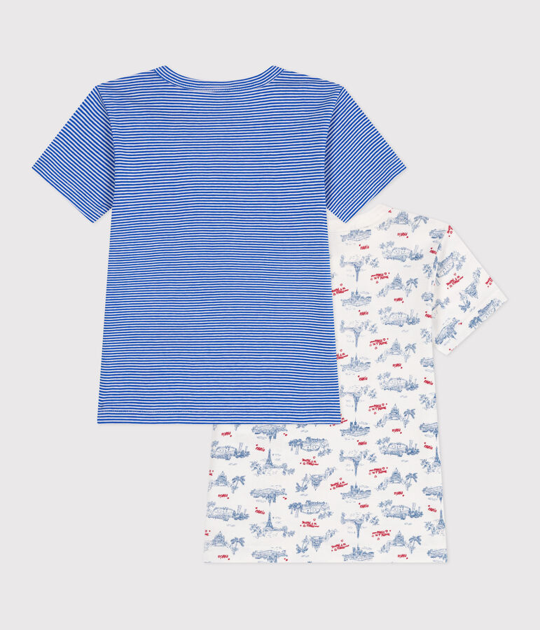 Lot de 2 tee-shirts enfant en coton manches courtes imprim&eacute; Paris variante 1
