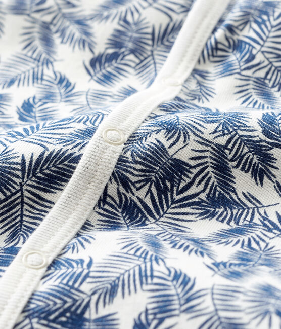 Combicourt bébé en côte blanc MARSHMALLOW/bleu BLEU