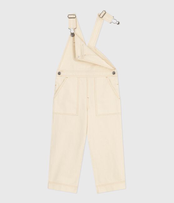 Salopette enfant en denim unie écru MILK