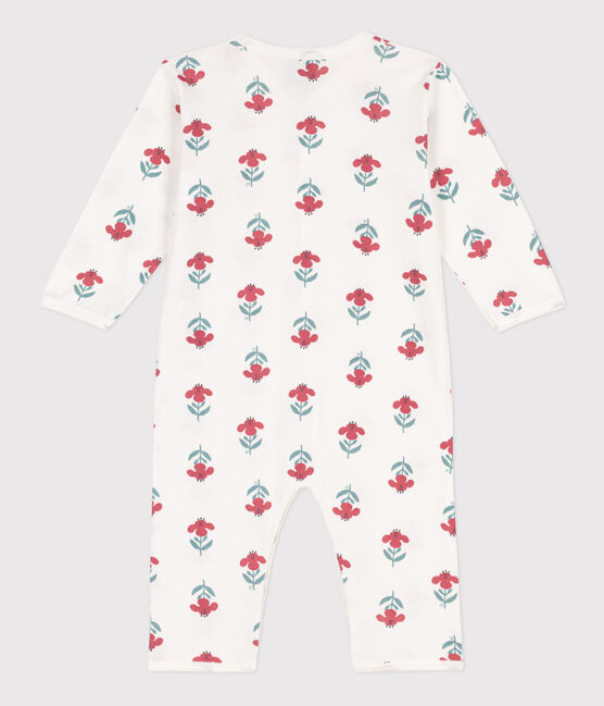 Dors-bien sans pieds fleurs en coton blanc MARSHMALLOW/blanc MULTICO