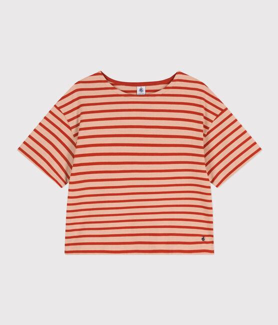 Marinière en coton Femme beige VINTAGE/rouge HARISSA