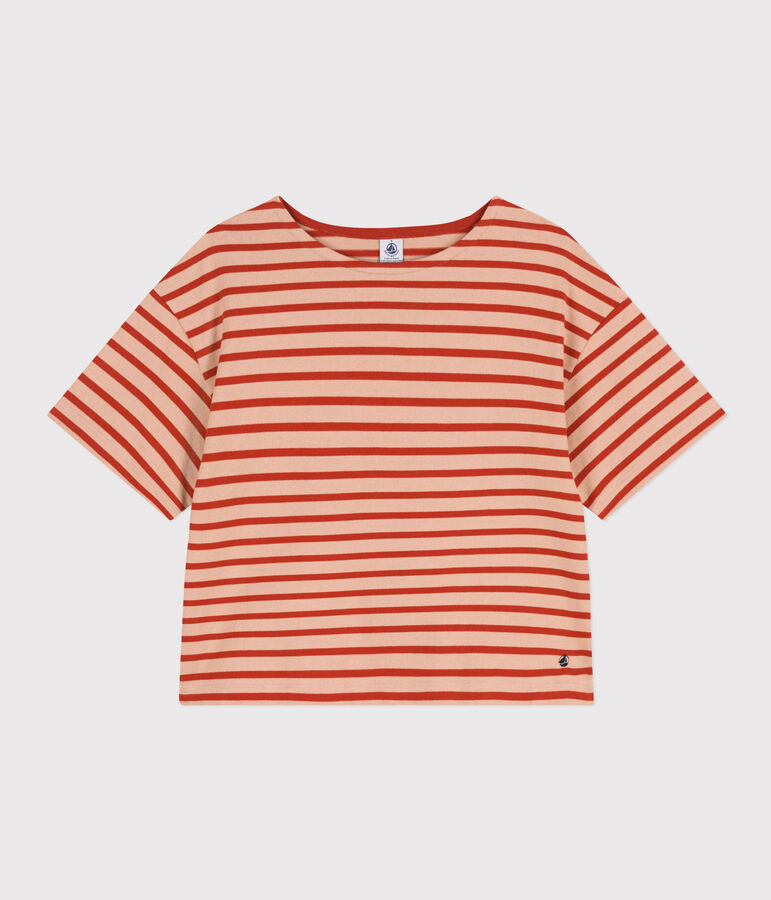 Marini&egrave;re en coton Femme beige VINTAGE/rouge HARISSA