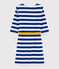 Robe rayée manches longues Femme bleu SURF/blanc MARSHMALLOW