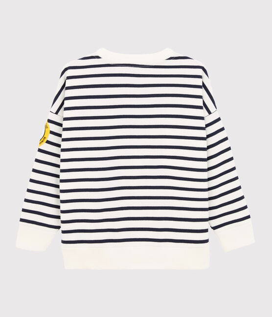 Cardigan enfant garçon blanc MARSHMALLOW/bleu SMOKING