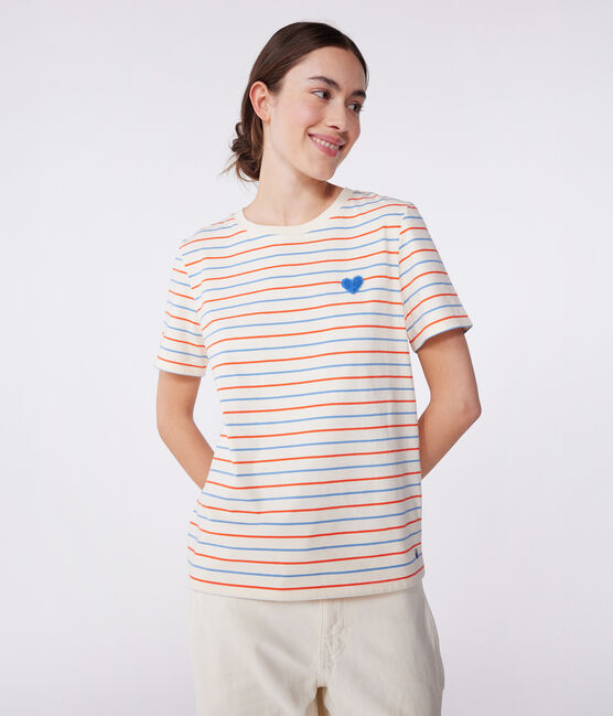 Tee-shirt Femme Le Droit en coton rayé blanc AVALANCHE/ MULTICO