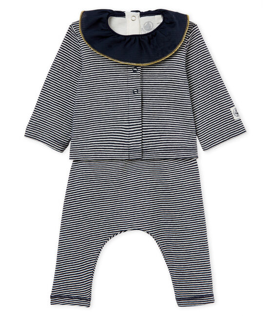 Ensemble 3 pièces rayées bébé fille variante 1