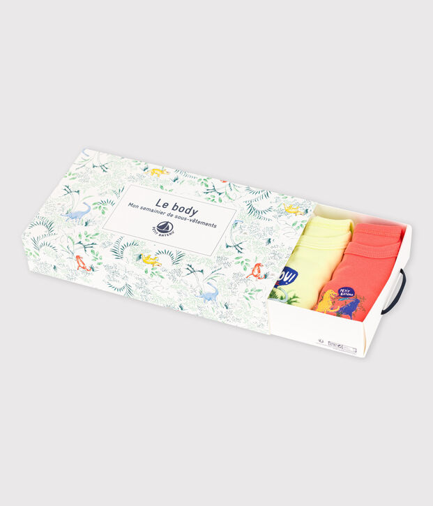 Lot de 5 bodies manches courtes b&eacute;b&eacute; gar&ccedil;on multicouleur