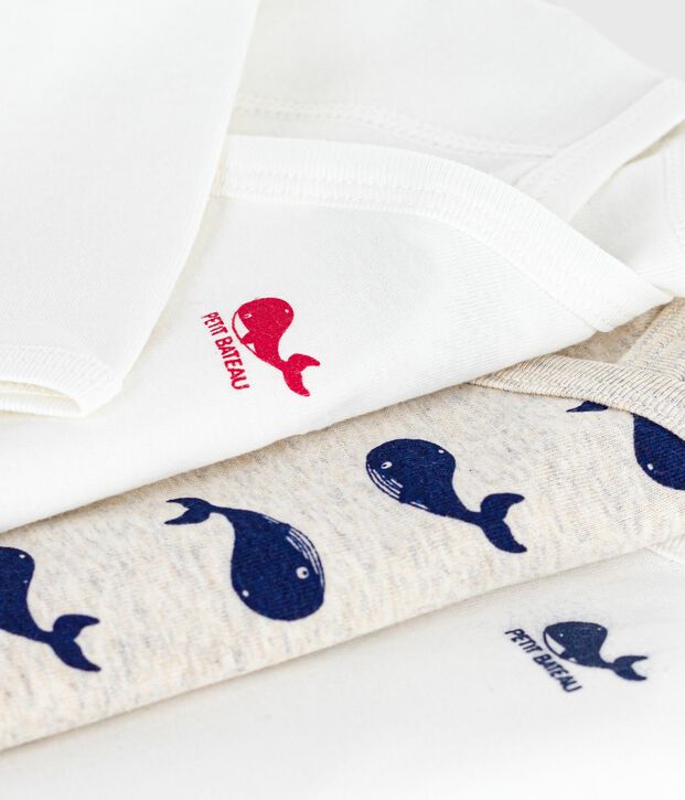 Lot de bodies crois&eacute;s manches longues en coton imprim&eacute; b&eacute;b&eacute; multicouleur