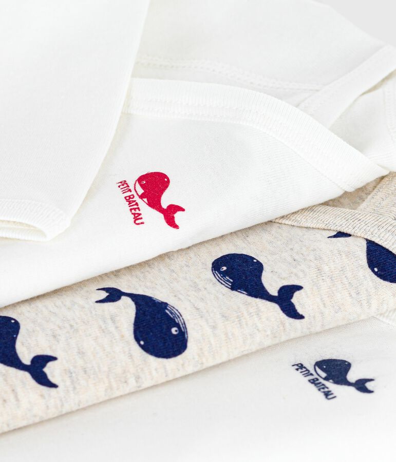 Lot de bodies crois&eacute;s manches longues en coton imprim&eacute; b&eacute;b&eacute; variante 1