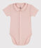 Body manches courtes à col en coton bébé rose SALINE