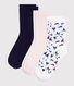 3 paires de chaussettes enfant en coton imprimé fleurs