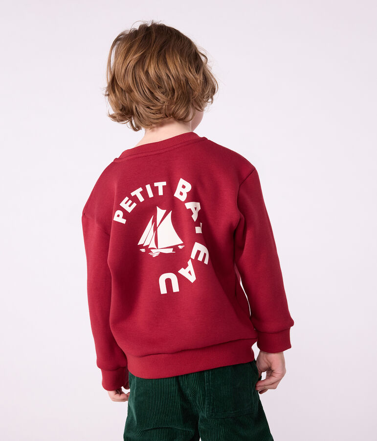 Sweatshirt enfant en coton uni rouge