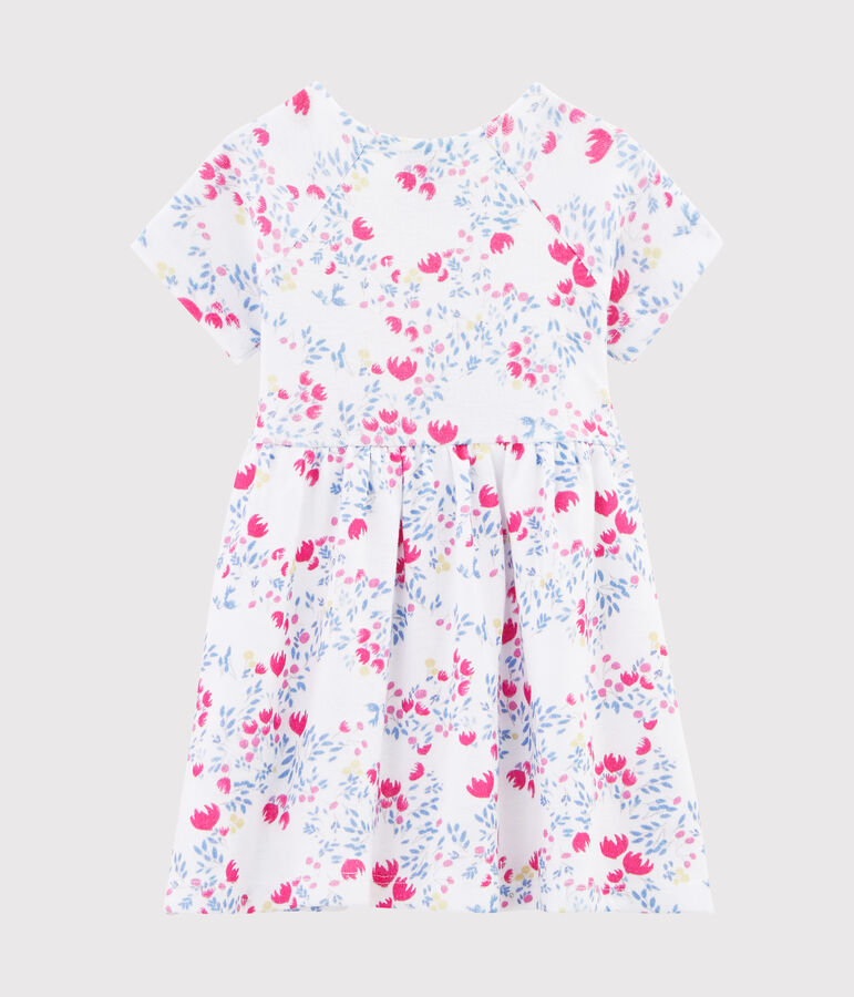 Robe imprim&eacute;e b&eacute;b&eacute; fille blanc/bleu/multicouleur