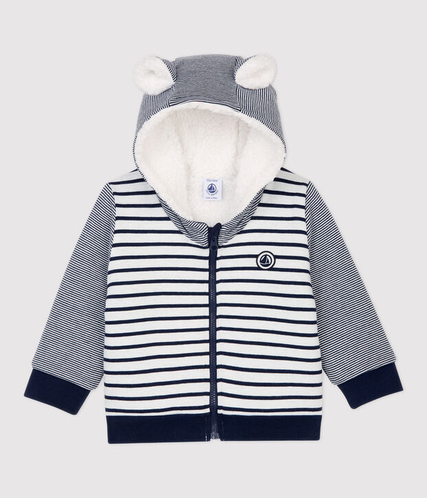 Teddy en sherpa b&eacute;b&eacute;. blanc/bleu