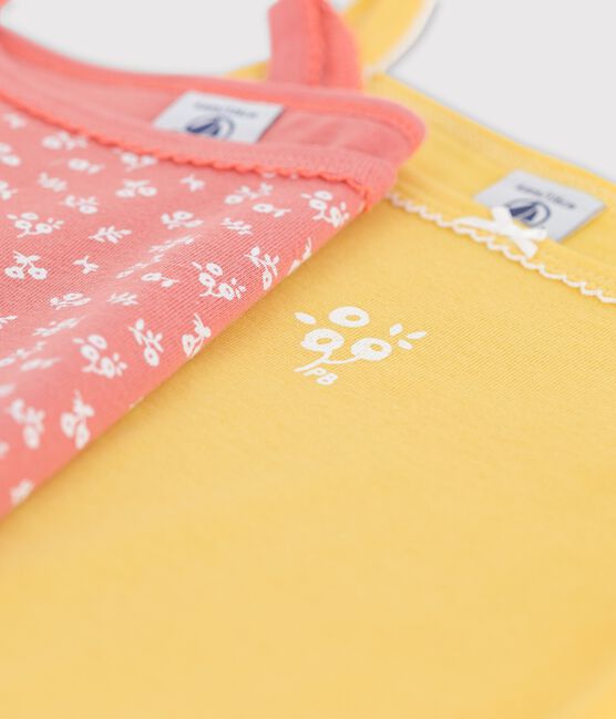 Lot de 2 chemises à bretelles fleuri petite fille en coton variante 1