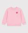 Sweatshirt enfant en coton uni rose clair
