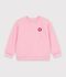 Sweatshirt enfant en coton uni rose