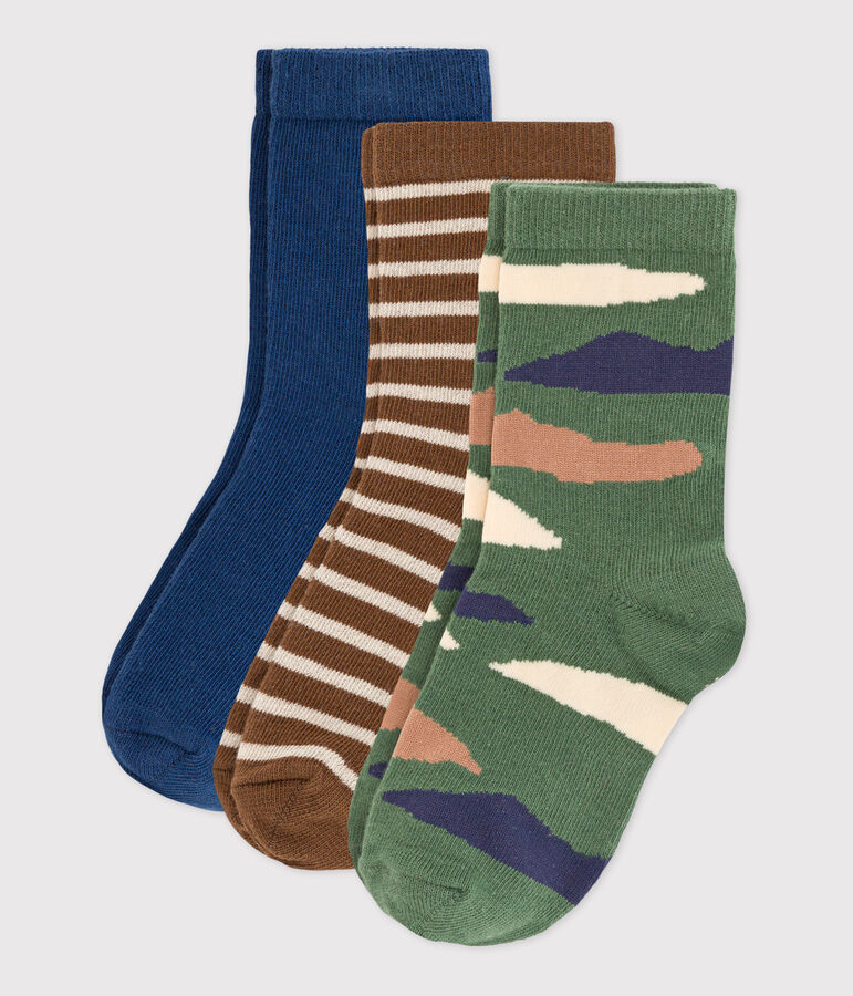 Lot de 3 paires de chaussettes enfant gar&ccedil;on multicouleur