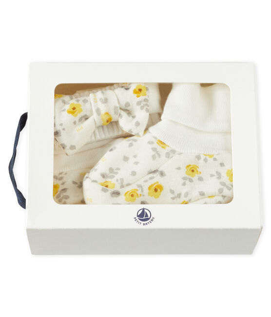 Lot bandeau et chaussons bébé fille en laine et coton variante 1