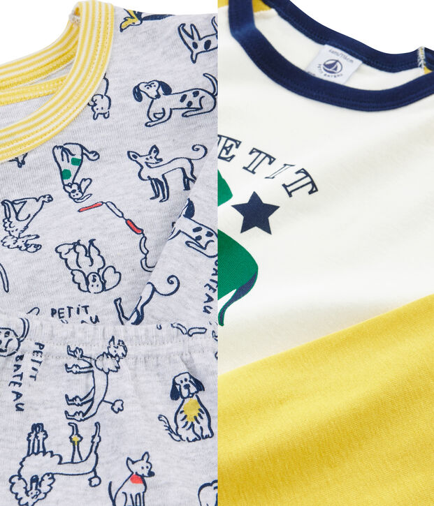 Duo de pyjamas petit gar&ccedil;on en c&ocirc;te multicouleur