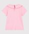 Tee-shirt enfant manches courtes en coton uni rose