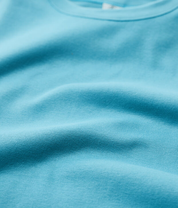 T-shirt col rond iconique en coton Femme bleu
