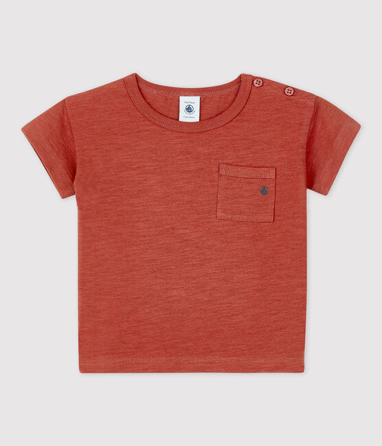 Tee-shirt manches courtes uni en jersey bébé marron OMBRIE