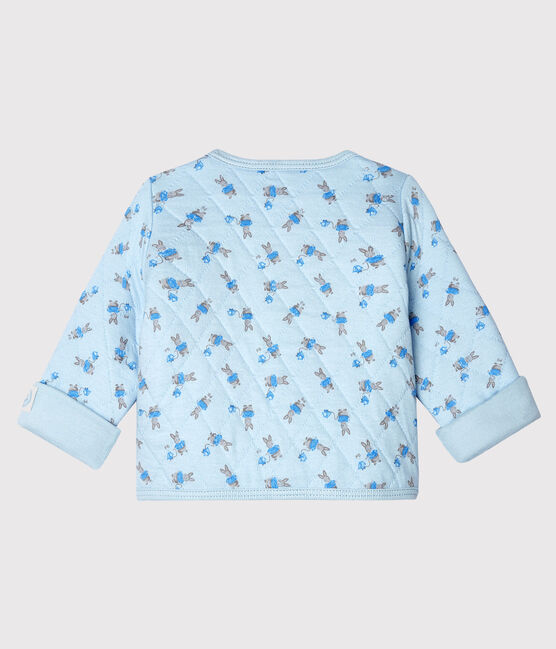 Cardigan bébé en tubique matelassé bleu FRAICHEUR/blanc MULTICO