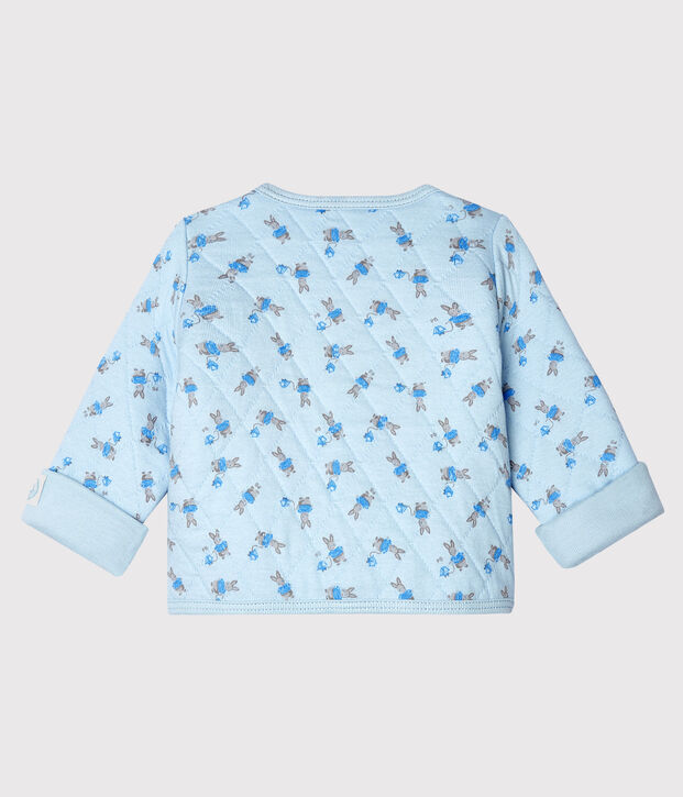 Cardigan b&eacute;b&eacute; en tubique matelass&eacute; bleu/multicouleur