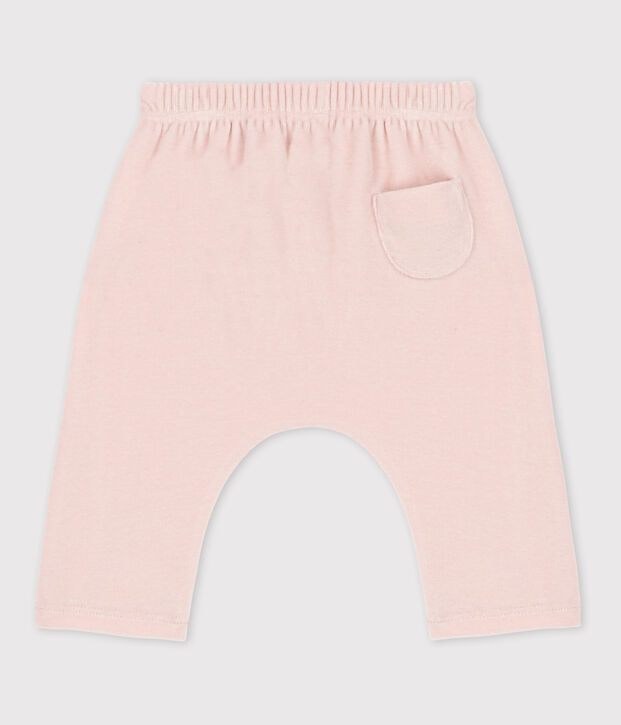 Pantalon b&eacute;b&eacute; en velours en coton rose