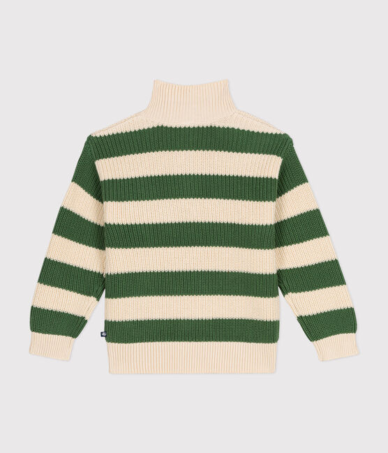 Pull col camionneur en coton enfant garçon vert PALMERAIE/ AVALANCHE