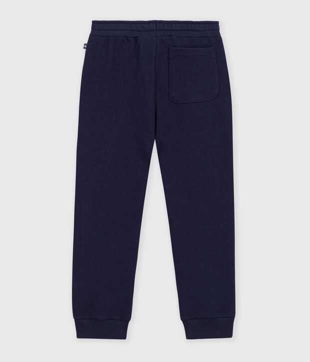 Pantalon de jogging enfant en coton uni bleu marine