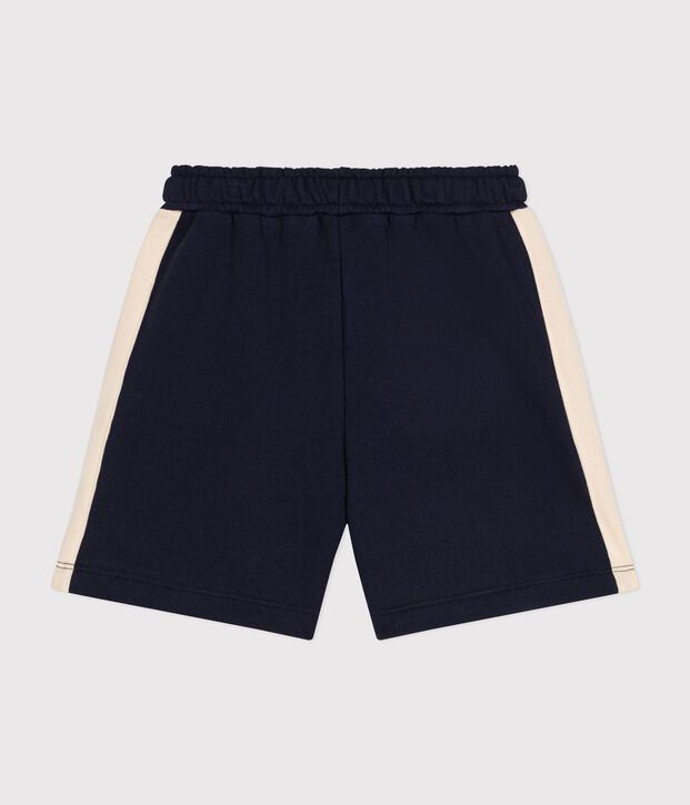 Short en coton enfant gar&ccedil;on bleu marine