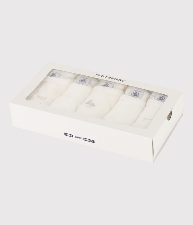 Lot de 5 bodies manches courtes lapins en coton multicouleur