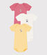 Lot de 3 bodies manches courtes Petit Bateau X Snoopy bébé en coton