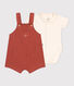 Ensemble salopette en jersey flammé bébé