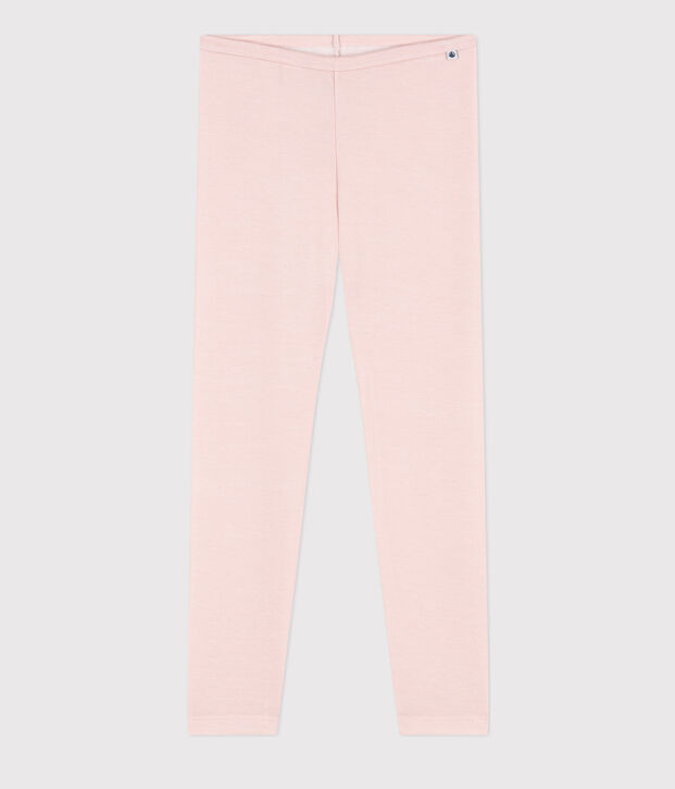 Legging petite fille/petit gar&ccedil;on en laine et coton rose