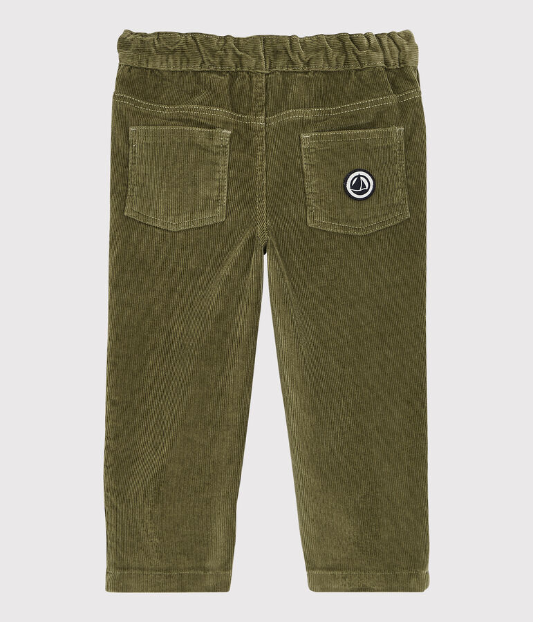 Pantalon en velours b&eacute;b&eacute;. vert MILITARY